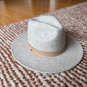 Lack Of Color Grey ‘The Mack’ Fedora Leather Band Trim Hat, sz S (56cm)